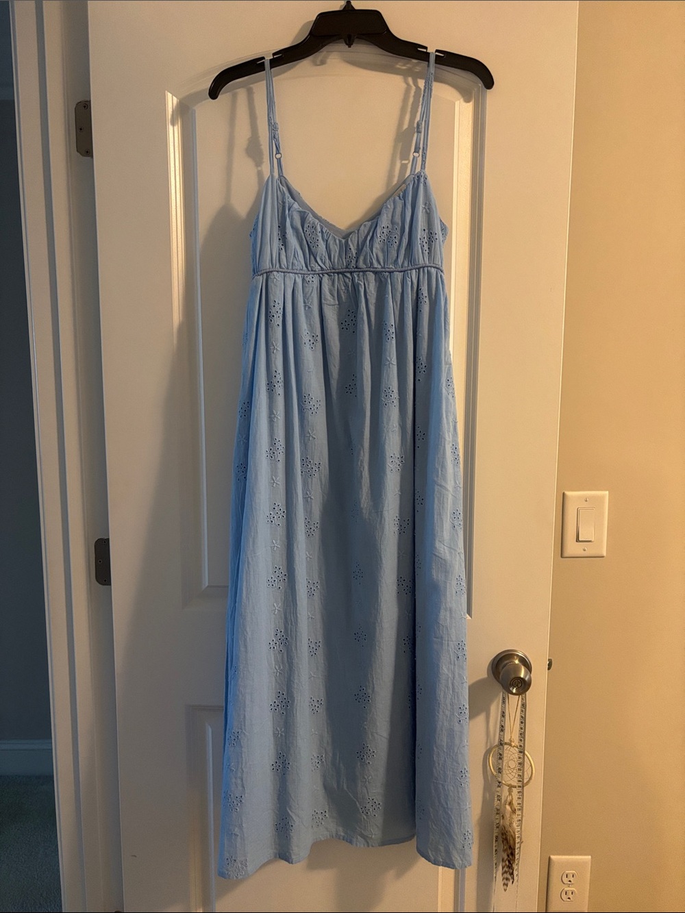Light Blue Eyelet Maxi Dress